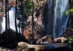 Waterfall nestled in the rainforest of Kakadu National Park