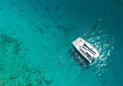 Aerial view of catamaran