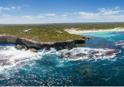 Aerial view of Hanson Bay
