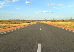 Stuart highway near Alice Springs in Australia