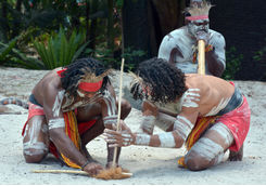 Aboriginals making fire