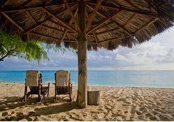 Denis Island chairs on beach