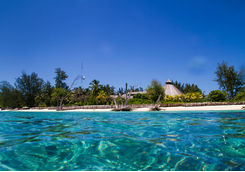 Denis Island hotel from sea