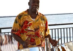 Steel drum player