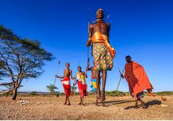 Samburu jumping warrior