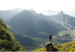 Man looking at Rio de Janeiro from above