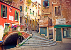 Street and Bridges, Venice