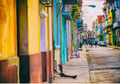 colourful street in havana
