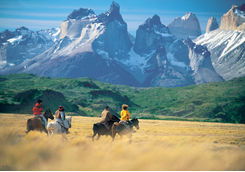 horse riding in the patagonia