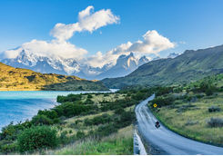 stone road through torres del paine