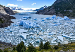 lake grey and grey glacier