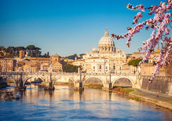 river with st peters catherdral background