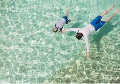 Father and son snorkelling