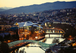 A view of the river and Tbilisi architecture, Georgia