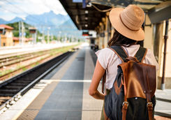 woman train station