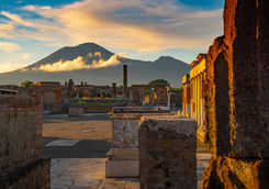 pompeii at sunset