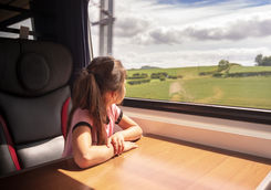 little girl on the train