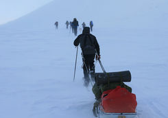 cross country skiing trek