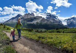 family hike jasper national park