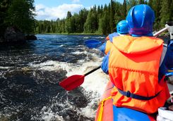 river rafting close up