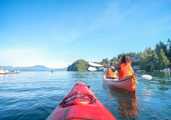 family kayaking in croatia