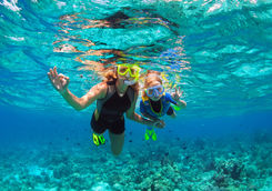 family snorkelling in croatia