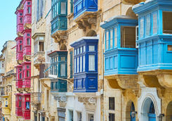 colourful balconies valletta