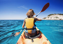 woman kayaking