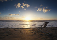 deck chair sunset