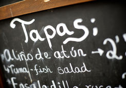 Tapas blackboard in Seville