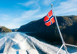Ferry across the Aurlandsfjord