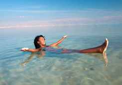 Floating on the Dead Sea, Israel
