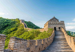 hiking along the Great Wall of China