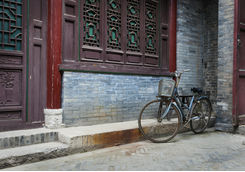 bicycle leaning against the Great Mosque Xian