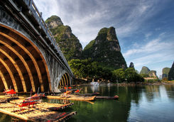 bamboo raft on the li river