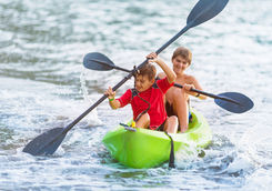 boys kayaking