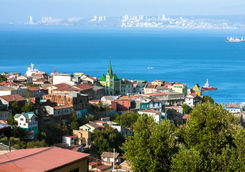 aerial view over valparaiso