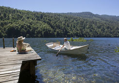 chile southern lakes district rowing boat
