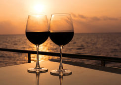 red wine sunset