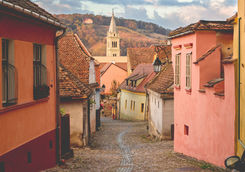 sighiaoara cobbled street