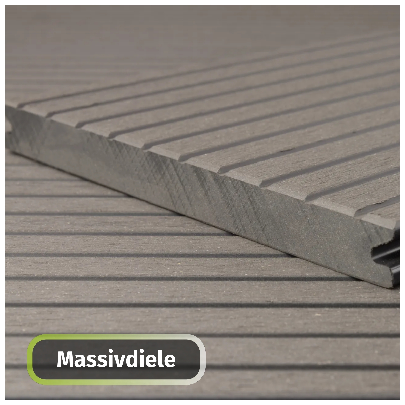 HORI BPC WPC Terrassendielen XXL massiv Komplettset mit Unterkonstruktion, Clips