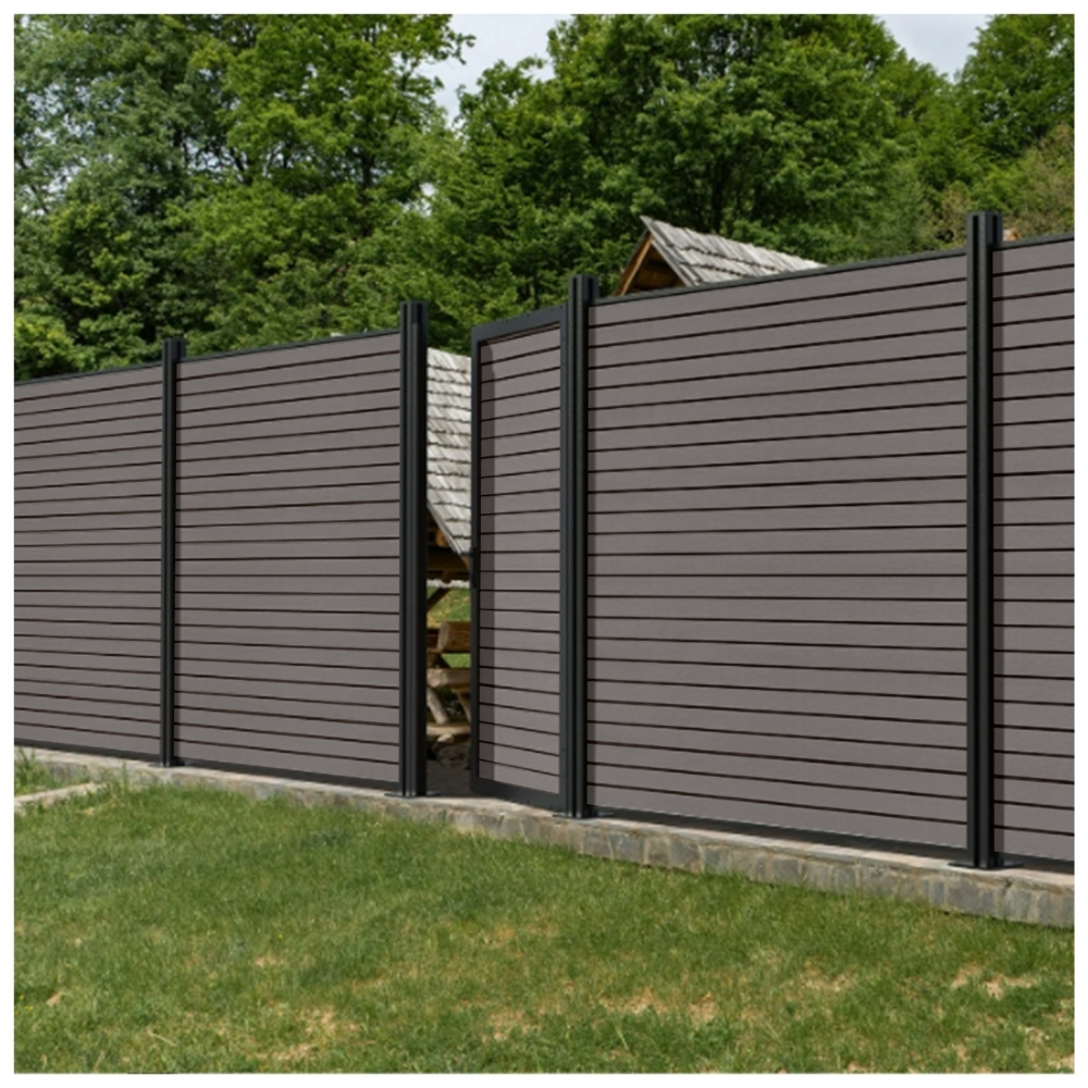 HORI Rhombus-Style Tor Anbauelement WPC Sichtschutzzaun Stecksystem Garten Zaun