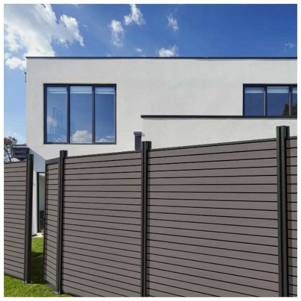 HORI Rhombus-Style Tor Anbauelement WPC Sichtschutzzaun Stecksystem Garten Zaun