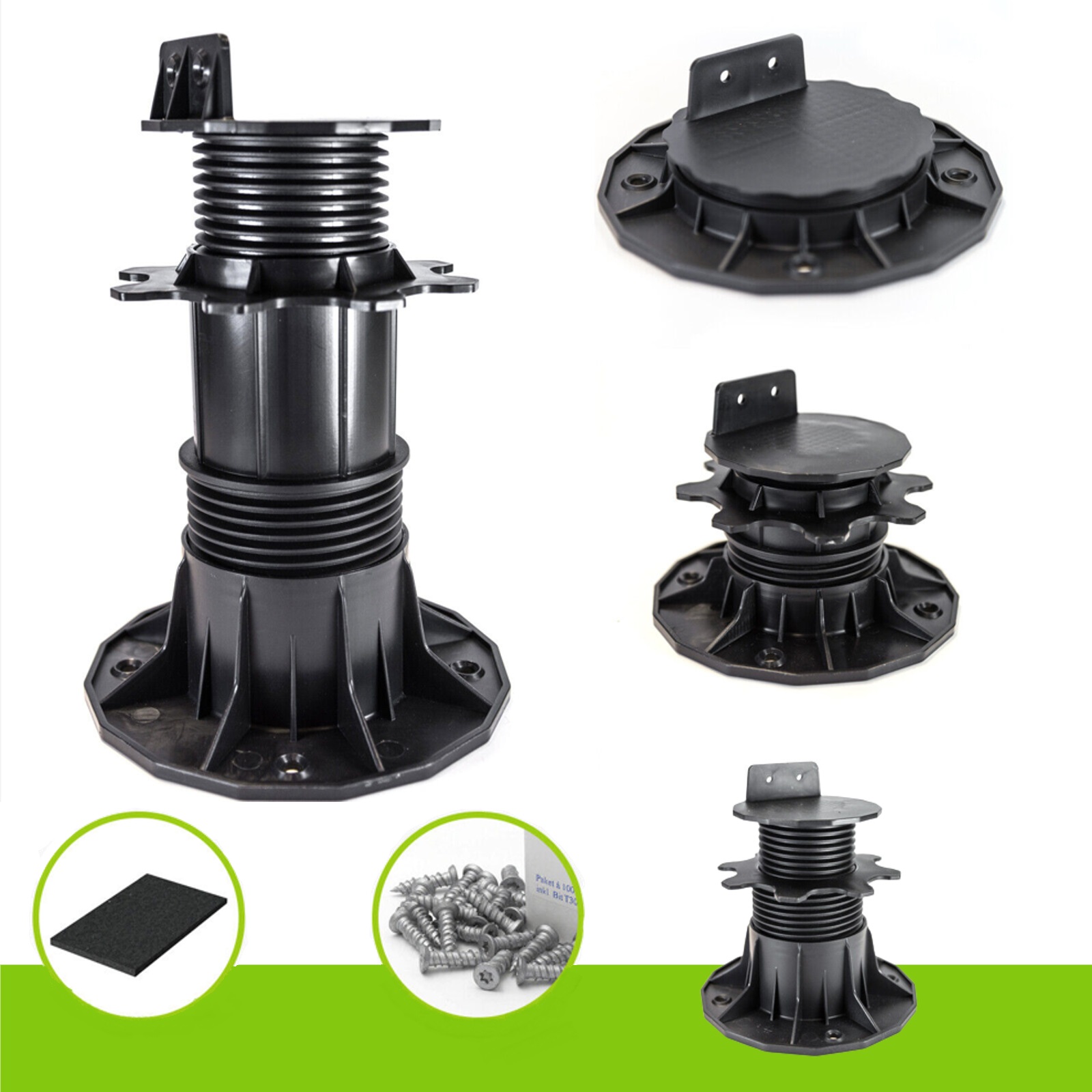 Stelzlager 60 Stück - Höhenverstellbar 60-140mm Für Terrassendielen