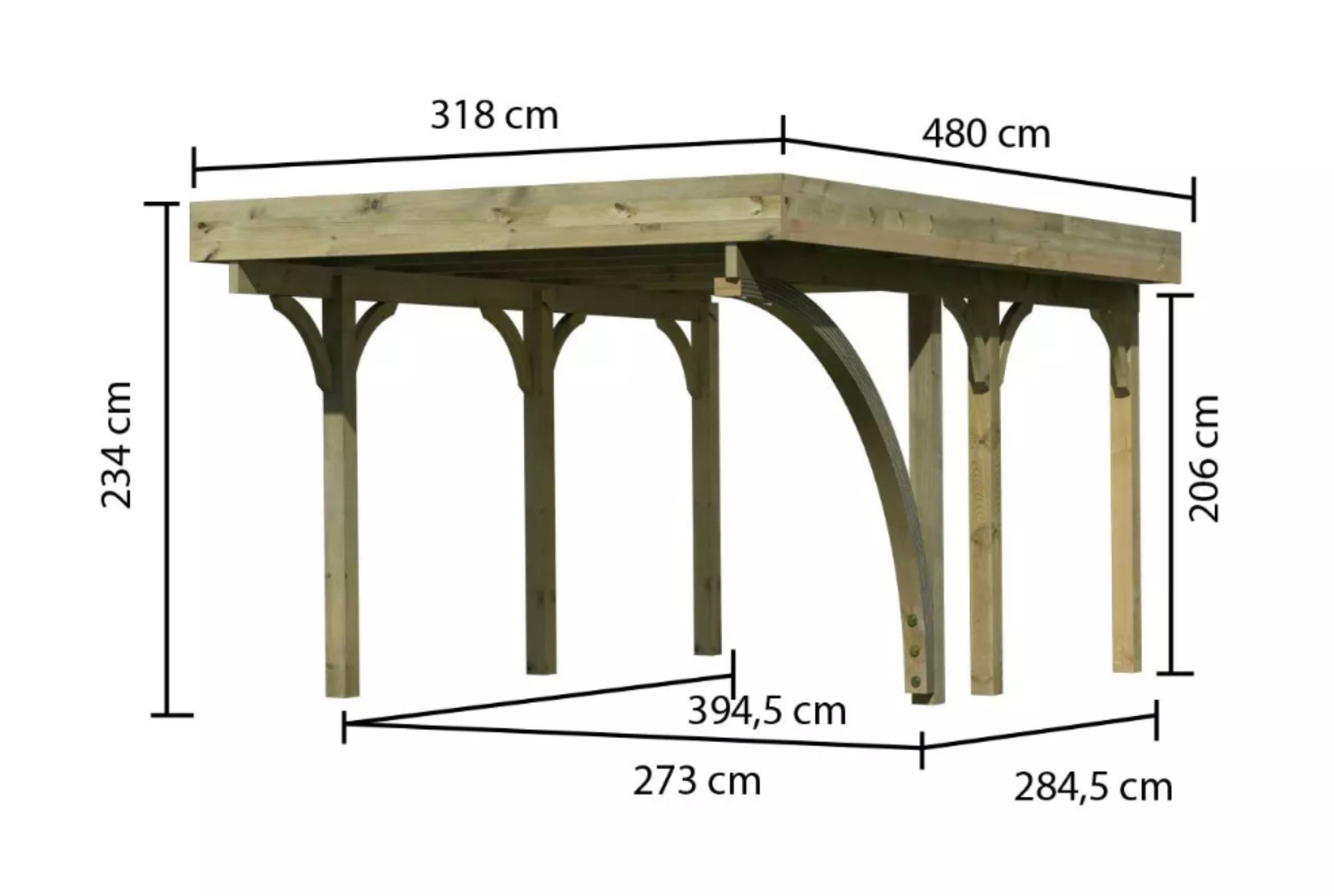 Carport Holz Kiefer Flachdach Unterstand Abstellplatz Holzcarport Überdachung eBay
