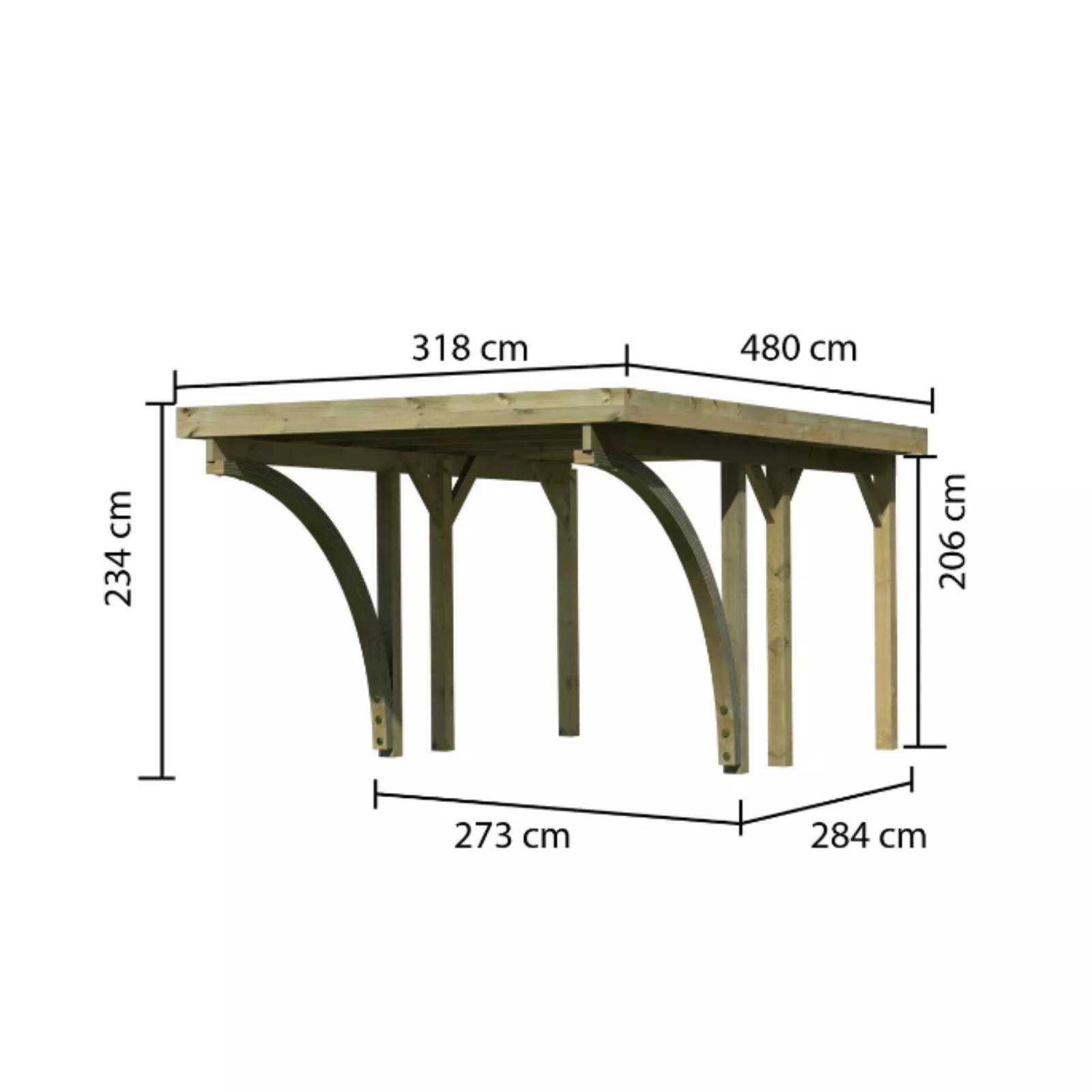 Carport Holz Kiefer Flachdach Unterstand Abstellplatz Holzcarport Überdachung eBay