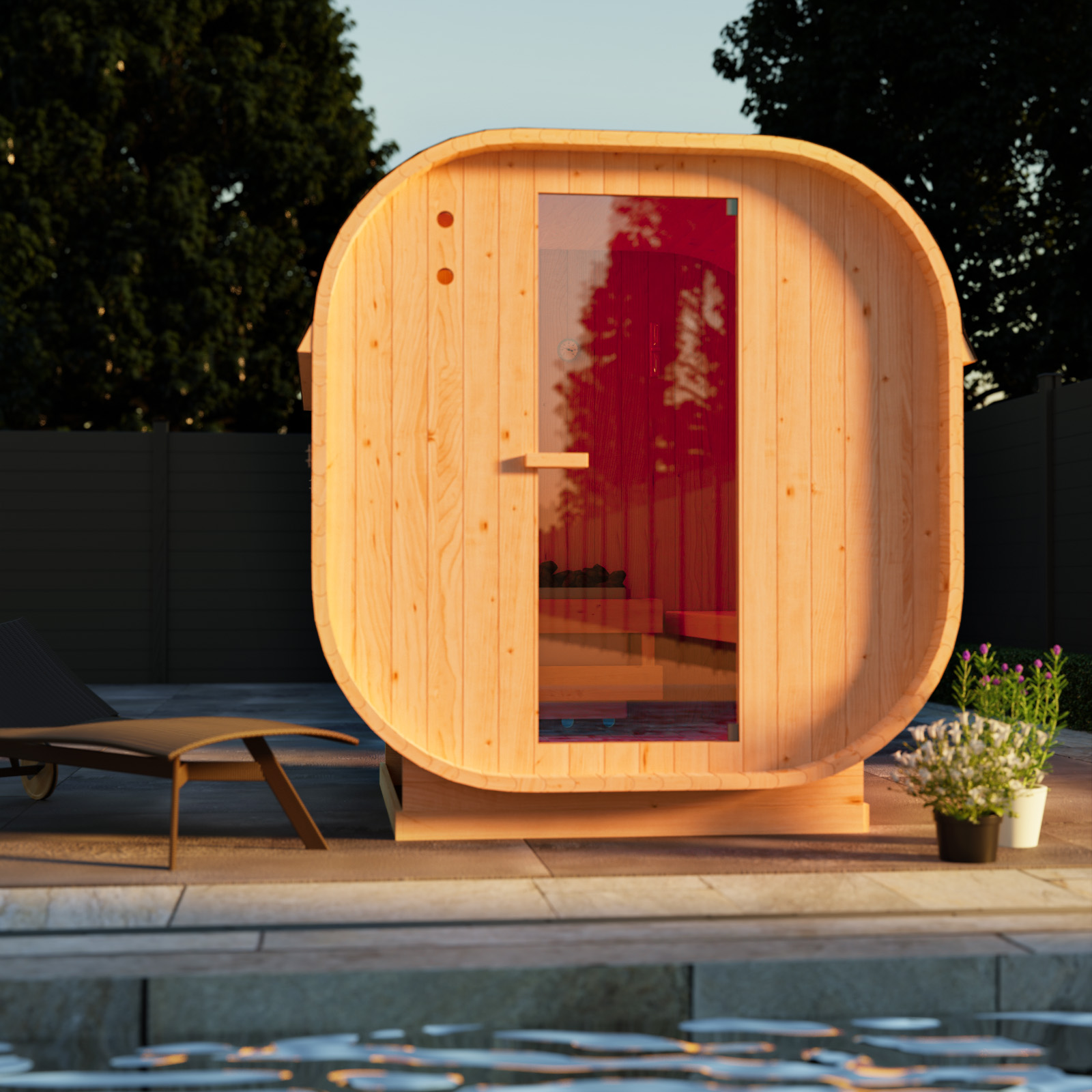 HORI Fasssauna Komplettsauna Inkl. Saunaofen Saunasteine Außensauna Outdoor