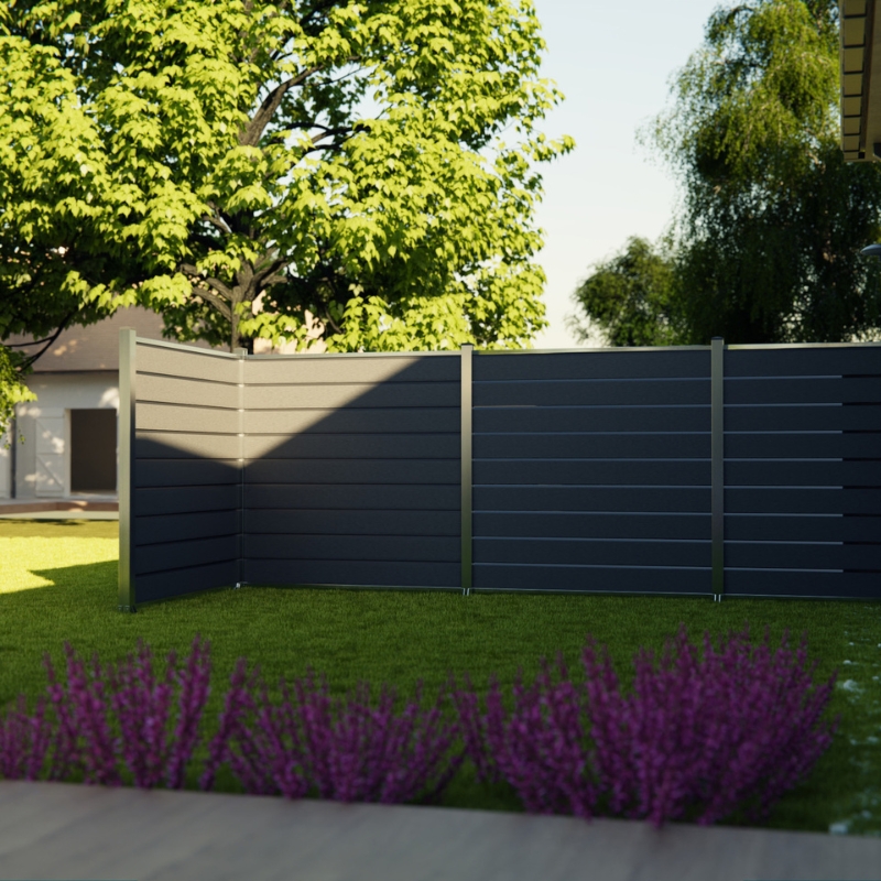 HORI Design WPC Pfosten Sichtschutzzaun Stecksystem Zaun Garten Gartenzaun