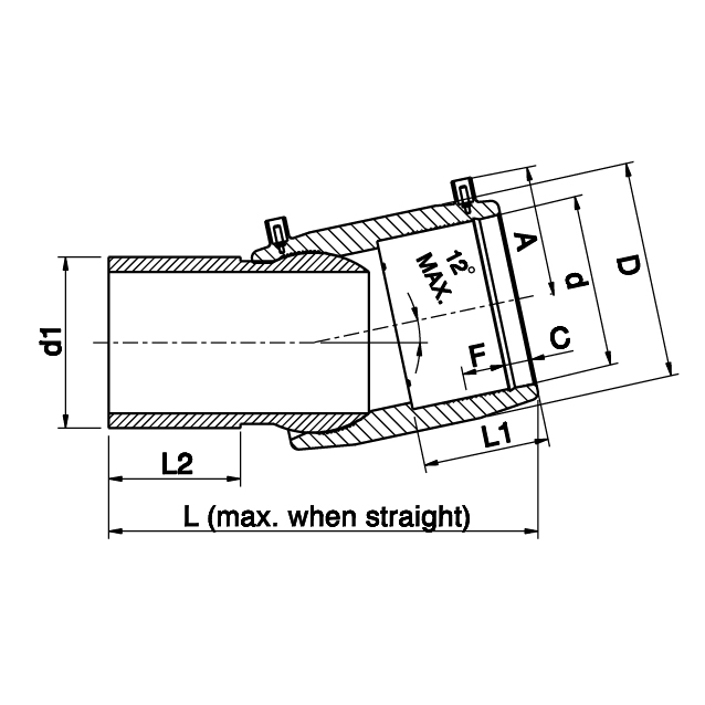 IPS Adjustable Elbow - One Sided - 5947B0S