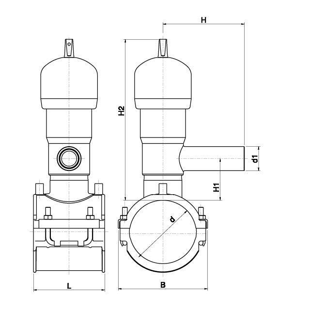 Tapping Valve with Serrated Cutter - 4954S4